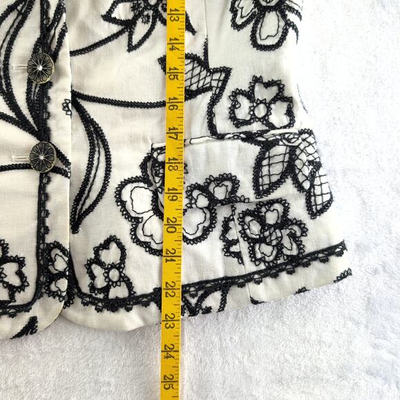 Draper's & Damon's Linen Blend Whimsy Coastal Blazer Women's 10 - Picture 10 of 11